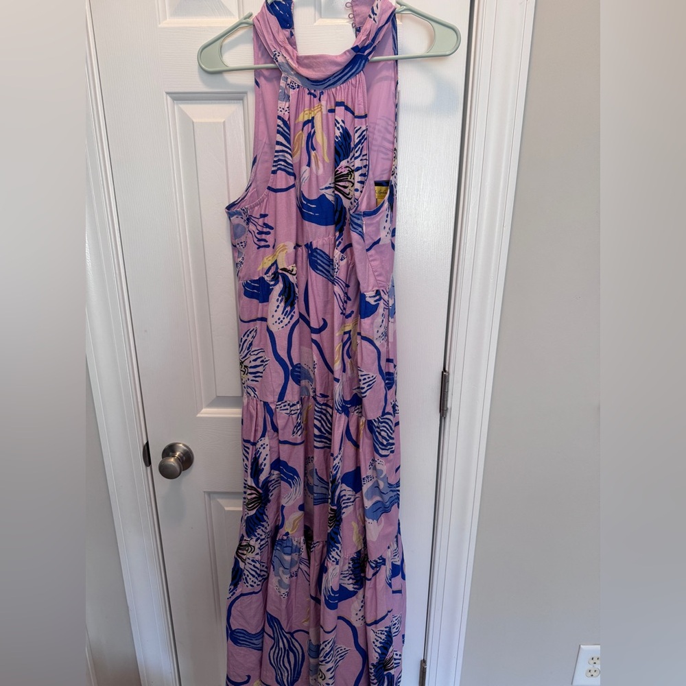 Maeve light purple Floral Maxi Dress with Blue & Yellow Accents